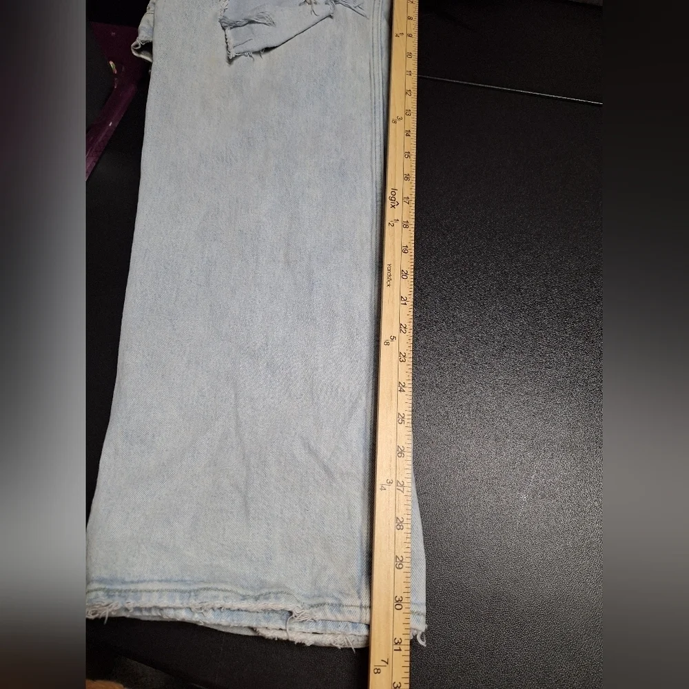 Abercrombie & Fitch Light Blue High Rise Distressed Jeans